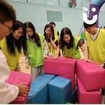 Puzzle Cube at an Indoor University Team Building Event
