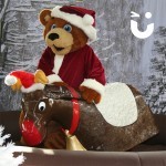 Santa Bear on the rodeo reindeer