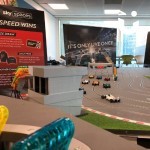 Scalextric Track Hire for a Corporate event close up of the table