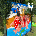 Seaside peepboard in the sun