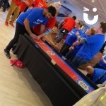 Shuffle Pucks Table Top Hire at a corporate team build 