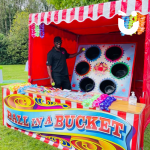 GFun Expert Donovan standing behind the Ball in a Bucket Side Stall