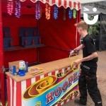 Hoopla Side Stall being tried and tested by a Fun Expert