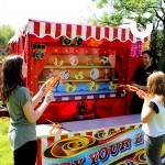 Twi young girls on our Target Stall Hire