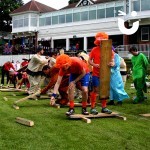 people in fancy dress on the walk the plank