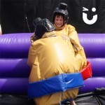 two children wresting inside of our Sumo Children Hire
