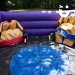 Out child sumo suits next to the sumo ring hire