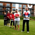 The team building event comes to a head in a traditional final of Tug Of War - one of the final teams take a strong hold ready to begin