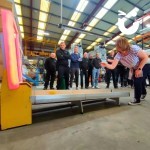 Virtual Bowling At An Corporate Team Buil