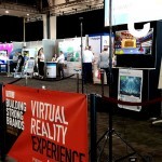 The Virtual Reality Experience set up for NBG's exhibition stand, used to entice and engage guests at their recent promotional event