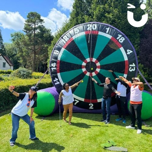 Inflatable Golf Darts at a corporate team building event with the winning team!
