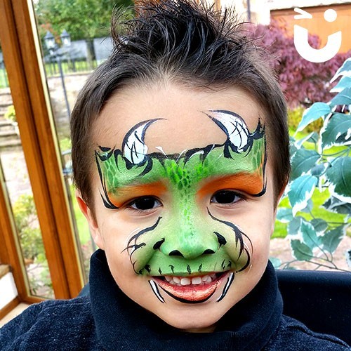 Child Face painting dragon