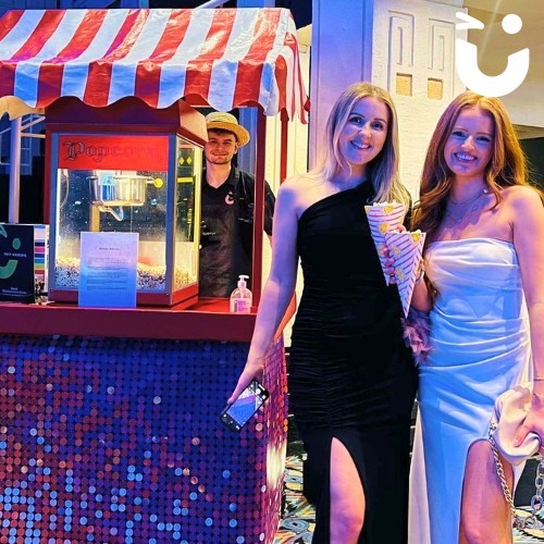 Popcorn Cart at a black tie event