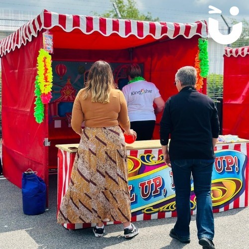 Shoot The Hoop Side Stall At A Corporate Fun Day