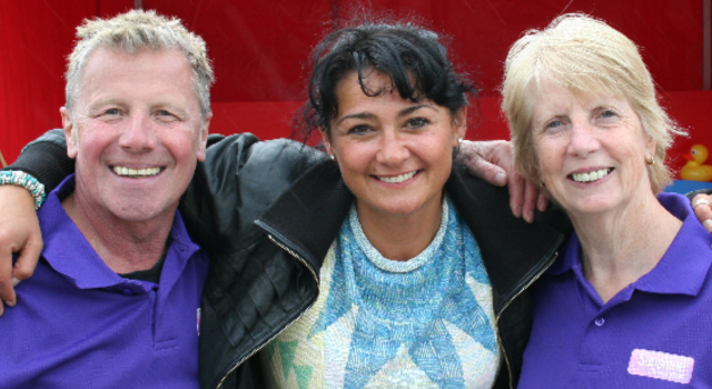 Fun Experts taking a photo with a member of the Emmerdale cast