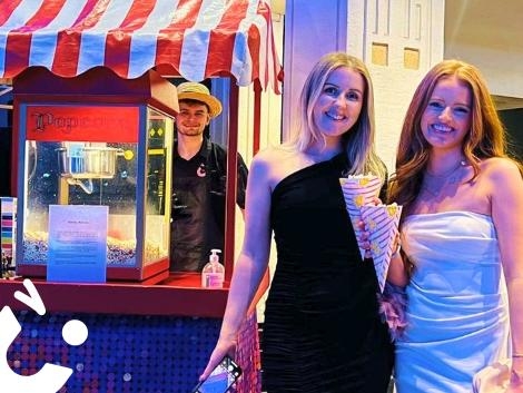 Popcorn Cart at a black tie event