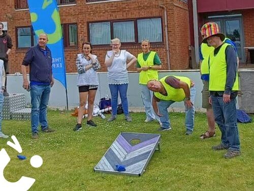 Corn Hole at a competitive corporate event
