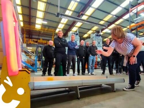 Virtual Bowling At An Corporate Team Buil