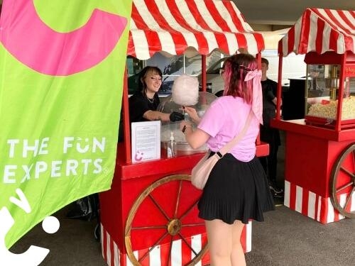 Candy Floss Cart at a fun event for adults