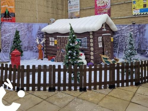 Inflatable Santa's Christmas Grotto inside shopping centre for Christmas outside for community event